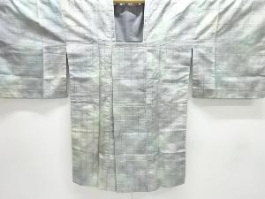 リボン織　格子模様ロング道行コート